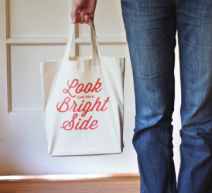 iron on typographic tote