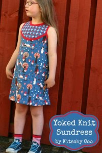 Yoked knit sundress modelled