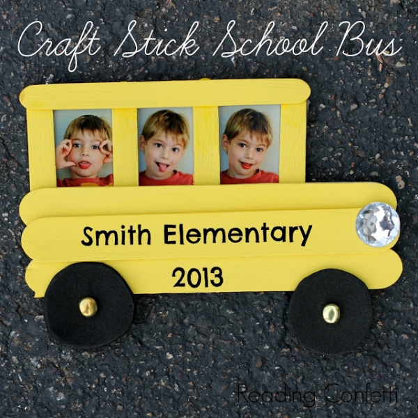 Craft Stick School Bus - Reading Confetti