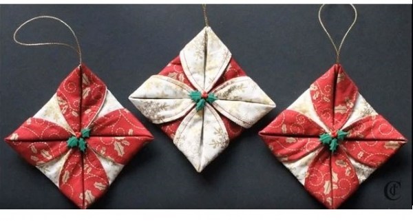 folded fabric ornaments